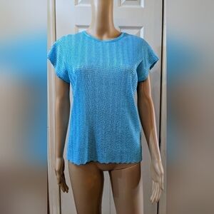 Pre-owned Kim Rogers blue short sleeve shirt size small, TB